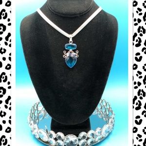 🆕 PENDANT HANDMADE W/ LG BLUE TOPAZ